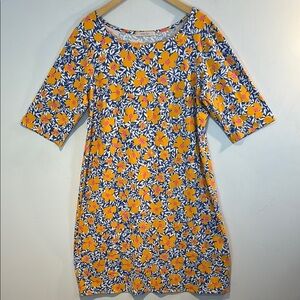 Nadya Toto floral blue, mango & pink stretch dress size XL